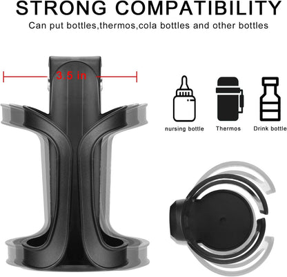 Universal Stroller Cup Holder Bundle Set, Bike Cup Holder, Drinks Holder for Stroller, Bicycle, Wheelchair, V1258-DP02-B-781