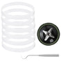 6 Pieces 10cm White Rubber Sealing Gaskets O-Ring Replacement Part Compatible with Nutri Ninja Juicer Blender V1258-DP02-B-79
