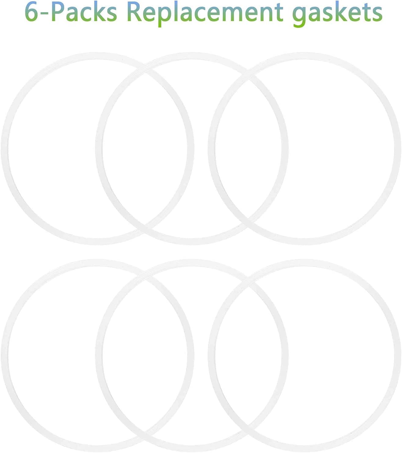 6 Pieces 10cm White Rubber Sealing Gaskets O-Ring Replacement Part Compatible with Nutri Ninja Juicer Blender V1258-DP02-B-79