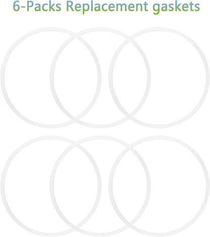 6 Pieces 10cm White Rubber Sealing Gaskets O-Ring Replacement Part Compatible with Nutri Ninja Juicer Blender V1258-DP02-B-79