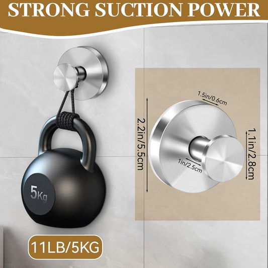 Suction Cup Hooks for Shower, Removable Towel Hooks for Bathroom Window Glass, Powerful Vacuum Shower Hook V1258-DP02-B-809