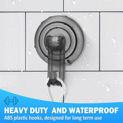 Suction Cup Hooks for Shower, Powerful Vacuum Shower Hook for Towel, Robe, Loofah - Reuseable and Removeable V1258-DP02-B-814