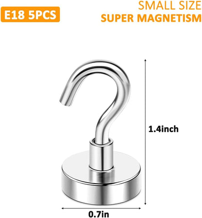 5pcs 20lbs Magnetic Hooks, Refrigerator Magnets, Extra Strong Cruise Hook for Hanging, Adhesive Hooks, No V1258-DP02-B-815