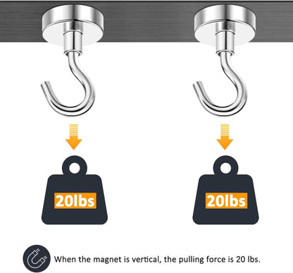 5pcs 20lbs Magnetic Hooks, Refrigerator Magnets, Extra Strong Cruise Hook for Hanging, Adhesive Hooks, No V1258-DP02-B-815
