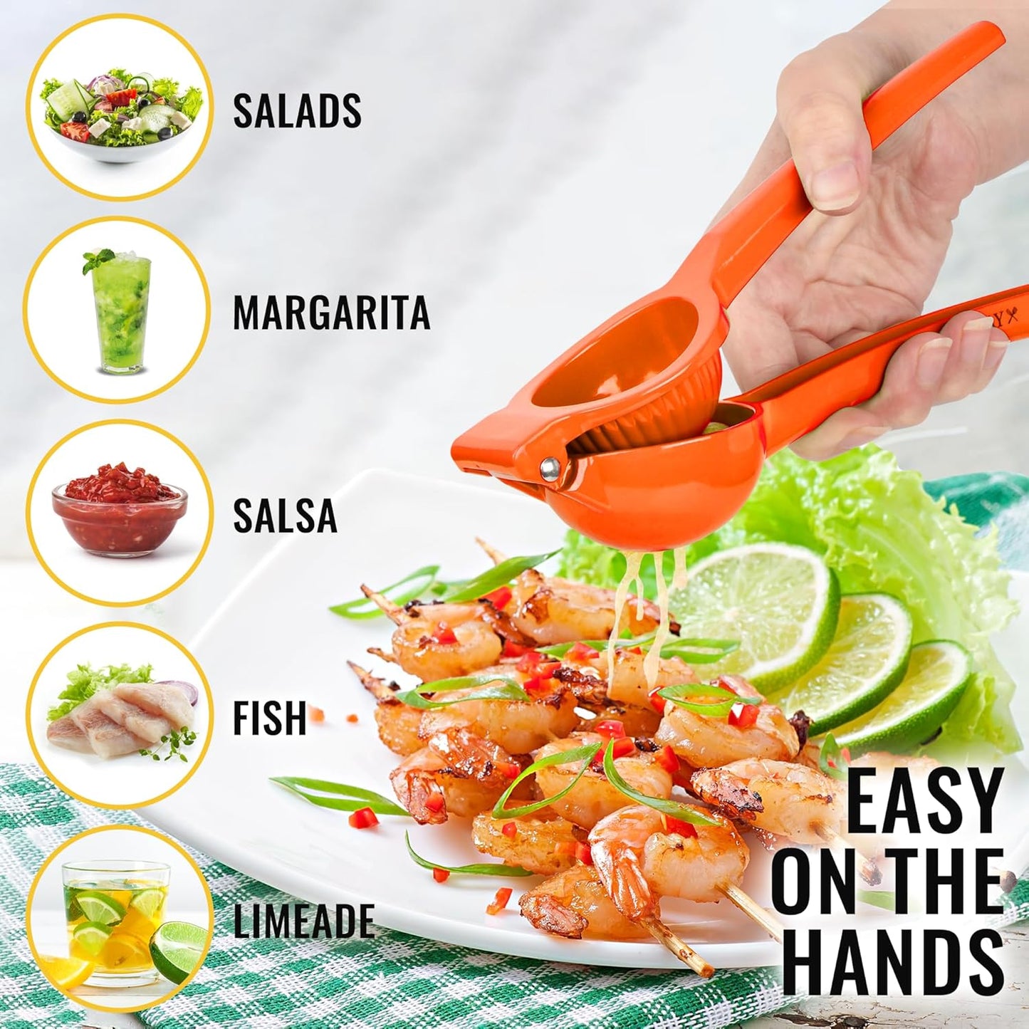 Orange Squeezer - Single Bowl Metal Citrus Juicer Extracts Oranges In Seconds - Easy To Squeeze Manual Press V1258-DP02-B-825