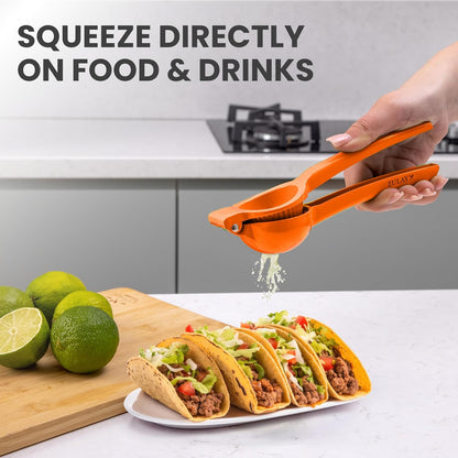 Orange Squeezer - Single Bowl Metal Citrus Juicer Extracts Oranges In Seconds - Easy To Squeeze Manual Press V1258-DP02-B-825