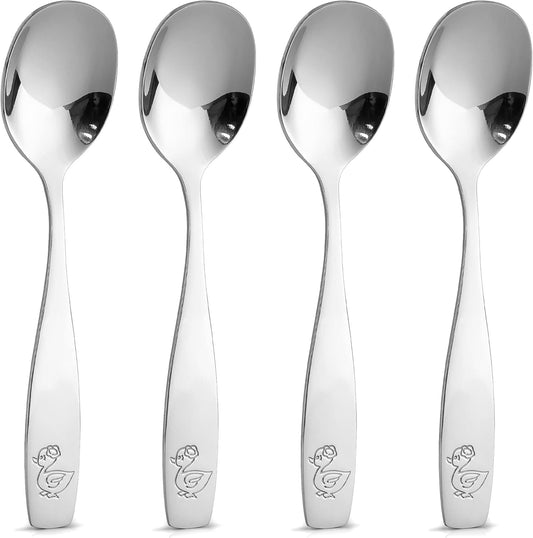 4-Piece Toddler Utensils - Child and Toddler Silverware Set for Self Feeding - Smooth Edged Kids Silverware V1258-DP02-B-827