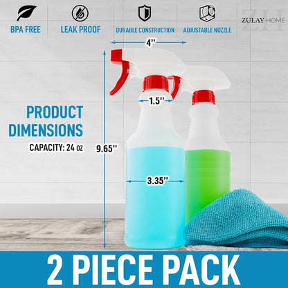 24 oz Spray Bottle - Heavy Duty Cleaning Spray Bottles For Cleaning Solutions - Leakproof Cleaning Spray V1258-DP02-B-829