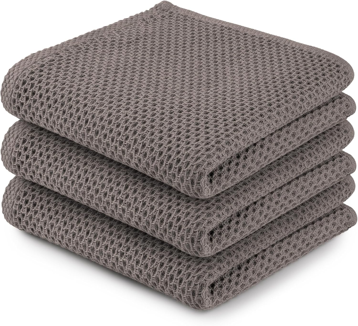 Zulay Waffle Weave Dish Towel - 13x28 3 Pack Light Grey V1258-DP02-B-834