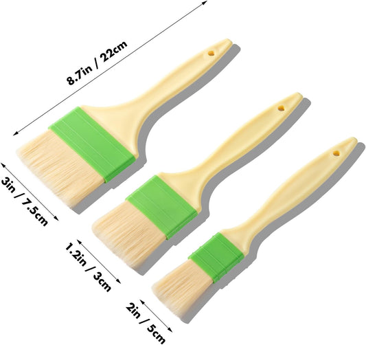 3 Pcs Basting Pastry Brush, Cooking Brush Set, Grill Brush, Food Brush For Baking, Perfect For Marinade, V1258-DP02-B-837