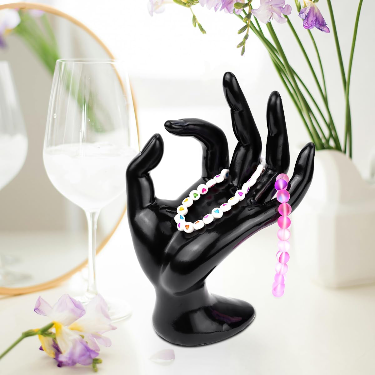 1 Pack Hand Form Ring Holder Mannequin Hand Jewelry Organizer Stand Watch Stand Bracelet Ring Support V1258-DP02-B-839
