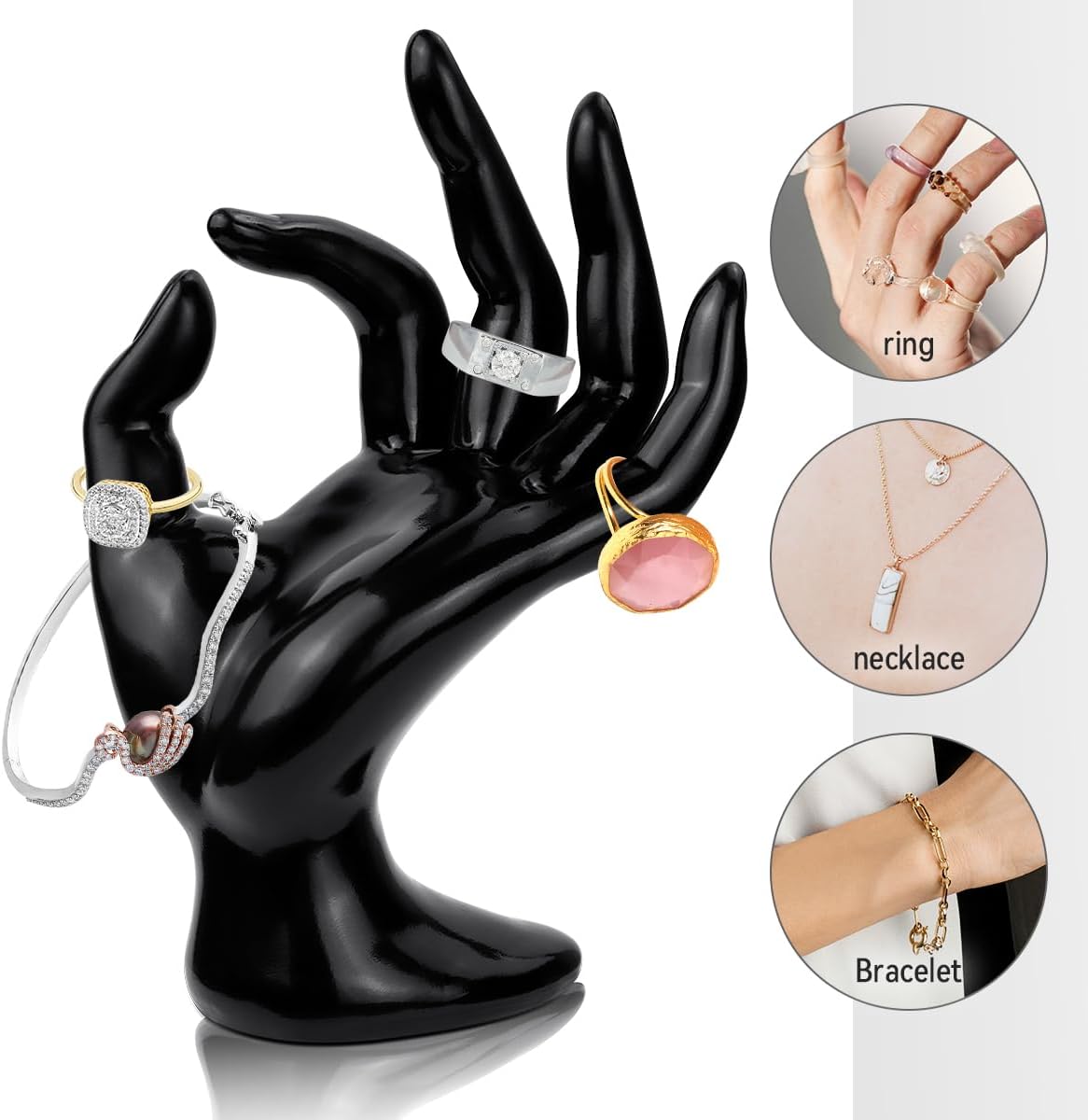1 Pack Hand Form Ring Holder Mannequin Hand Jewelry Organizer Stand Watch Stand Bracelet Ring Support V1258-DP02-B-839