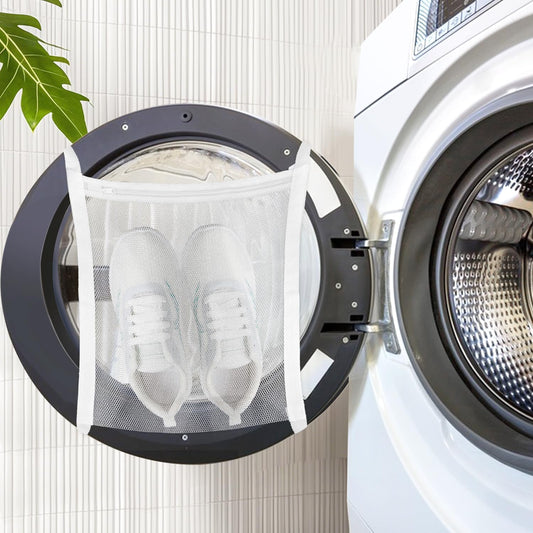 2 Pack Sneaker Dryer Bag 15.7x15.7 Inch Dry Net Bag for Dryer with Zipper and Strap for Shoes, White Large V1258-DP02-B-840