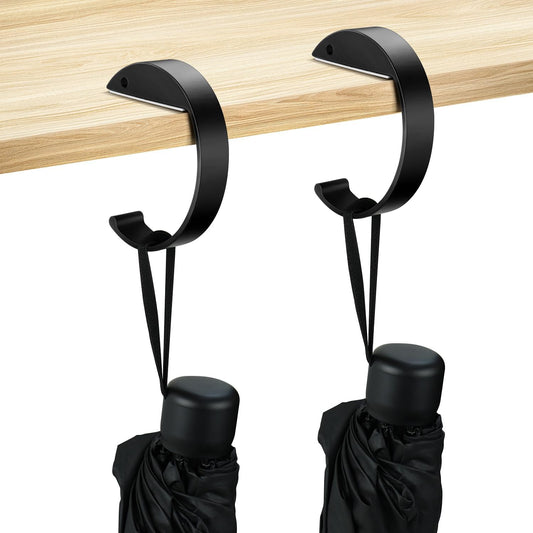 2PCS C Shape Purse Hooks for Table, Headphone Hanger, Aluminum Alloy Desk Heavy Duty Purse Handbag Hooks for V1258-DP02-B-842