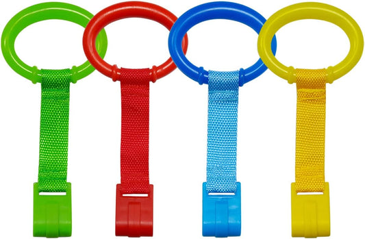 4 PCS 4 Colors Plastic Baby Crib Pull Rings Kids Walking Exercises Assistant Stand Up Cot Hanging Rings for V1258-DP02-B-848