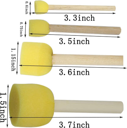 20 pcs Round Sponges Brush Set, 4 Sizes Paint Tools for Kids V1258-DP02-B-856