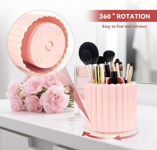 1 Pack 360 degrees Rotating Makeup Brush Organizer, 7 Slot Make up Brush Holder for Vanity, Dresser, Desk V1258-DP02-B-874