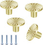 4 Pack Cabinet Knobs Zinc Alloy Solid Kitchen Cabinet Pulls Brushed Gold Drawer Knobs Dresser Cabinet Handles V1258-DP02-B-879