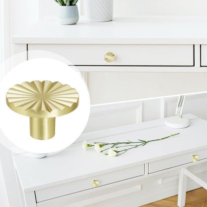 4 Pack Cabinet Knobs Zinc Alloy Solid Kitchen Cabinet Pulls Brushed Gold Drawer Knobs Dresser Cabinet Handles V1258-DP02-B-879