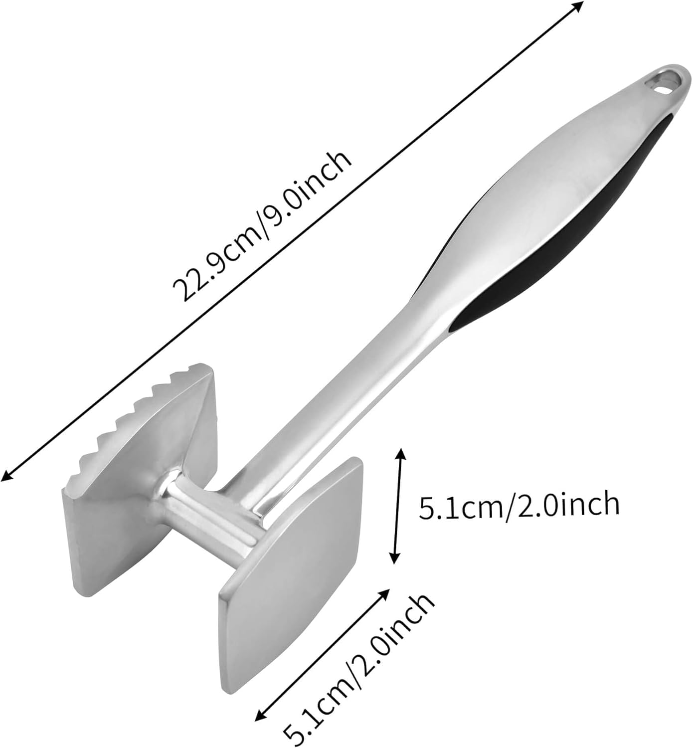 Meat Tenderizer Hammer Tool Pounder For Tenderizing Steak Beef Poultry, Heavy Duty Dual-Sided Mallet with V1258-DP02-B-882