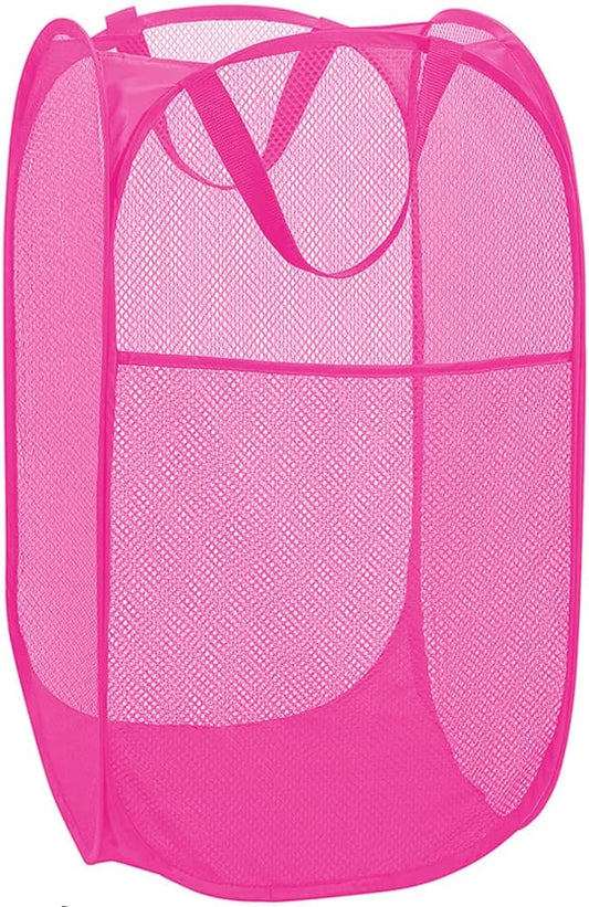Deluxe Strong Mesh Pop up Laundry Hamper Basket with Side Pocket for Laundry Room, Bathroom, Kids Room, V1258-DP02-B-885