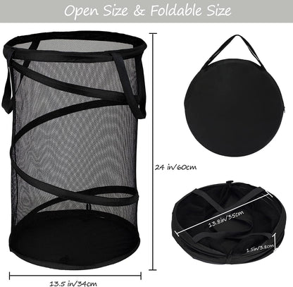 Collapsible Laundry Basket Foldable Mesh Pop Up Hamper with Handles for Laundry Room, Bathroom, Kids Room, V1258-DP02-B-887