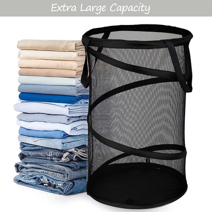 Collapsible Laundry Basket Foldable Mesh Pop Up Hamper with Handles for Laundry Room, Bathroom, Kids Room, V1258-DP02-B-887