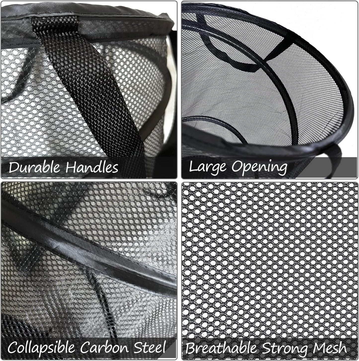 Collapsible Laundry Basket Foldable Mesh Pop Up Hamper with Handles for Laundry Room, Bathroom, Kids Room, V1258-DP02-B-887