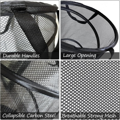 Collapsible Laundry Basket Foldable Mesh Pop Up Hamper with Handles for Laundry Room, Bathroom, Kids Room, V1258-DP02-B-887