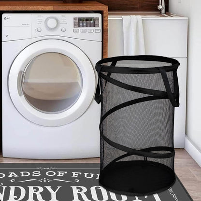 Collapsible Laundry Basket Foldable Mesh Pop Up Hamper with Handles for Laundry Room, Bathroom, Kids Room, V1258-DP02-B-887