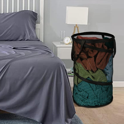 Collapsible Laundry Basket Foldable Mesh Pop Up Hamper with Handles for Laundry Room, Bathroom, Kids Room, V1258-DP02-B-887