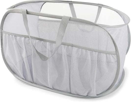 Collapsible Laundry Baskets, Upgrade Pop Up Laundry Hamper with Convenient Bags, Foldable Laundry Basket Mesh V1258-DP02-B-888