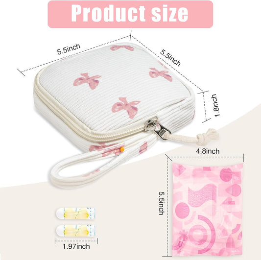 Small Makeup Bag | Discreet Period Bag Pad Pouch for Purse| Sanitary Napkin Storage & Tampon Holder for V1258-DP02-B-891