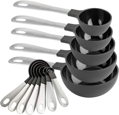 Measuring Cups Set and Measuring Spoon Set, Stainless Steel Handles, Nesting Kitchen Measuring Set, Liquid V1258-DP02-B-892