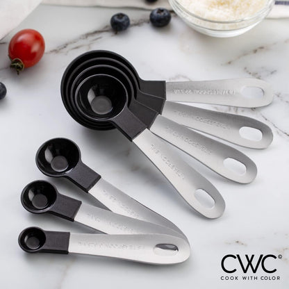 Measuring Cups Set and Measuring Spoon Set, Stainless Steel Handles, Nesting Kitchen Measuring Set, Liquid V1258-DP02-B-892