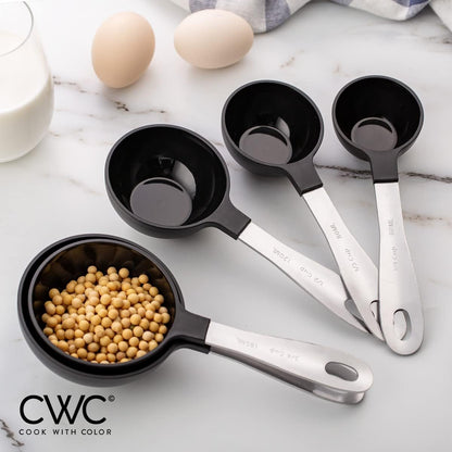 Measuring Cups Set and Measuring Spoon Set, Stainless Steel Handles, Nesting Kitchen Measuring Set, Liquid V1258-DP02-B-892