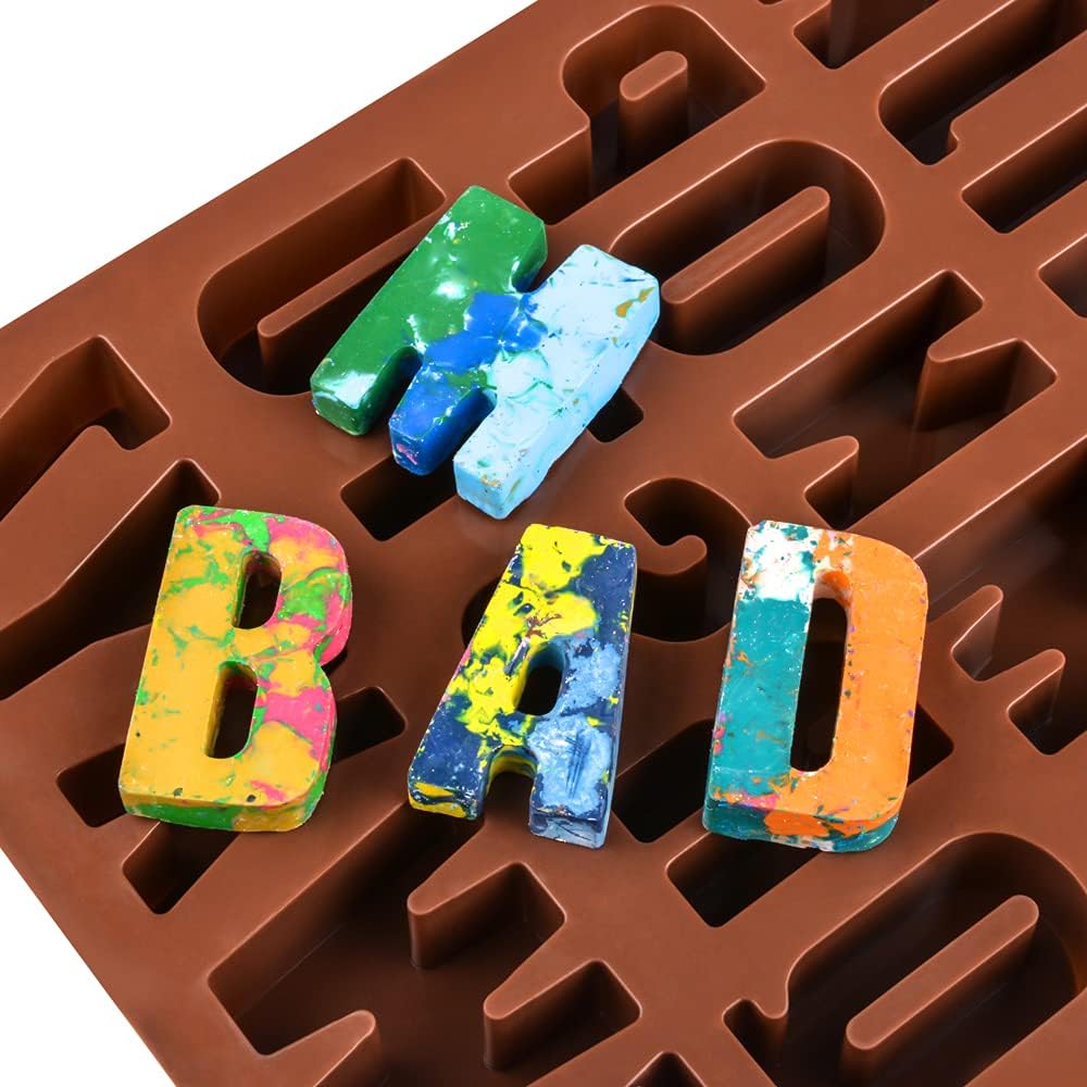 26 Cavities Large Letter Molds Silicone Alphabet Mold for Crayon, Resin, Chocolate, Candy, Wax, Cake Baking V1258-DP02-B-9