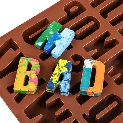 26 Cavities Large Letter Molds Silicone Alphabet Mold for Crayon, Resin, Chocolate, Candy, Wax, Cake Baking V1258-DP02-B-9