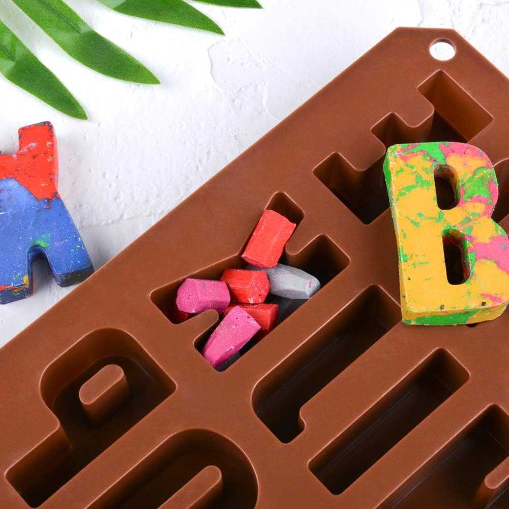 26 Cavities Large Letter Molds Silicone Alphabet Mold for Crayon, Resin, Chocolate, Candy, Wax, Cake Baking V1258-DP02-B-9