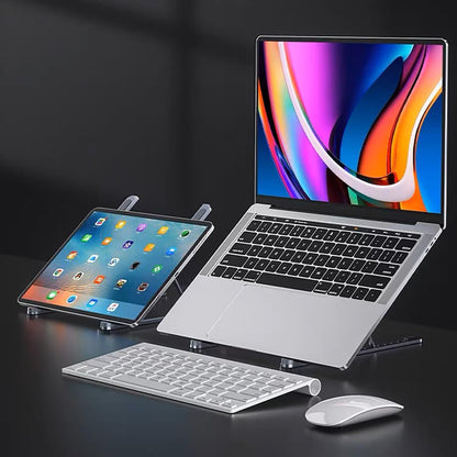 Portable Aluminum Laptop & Phone Stand, Adjustable, Foldable, Ergonomic, for MacBook, iPad, Tablets & V1258-DP02-B-91