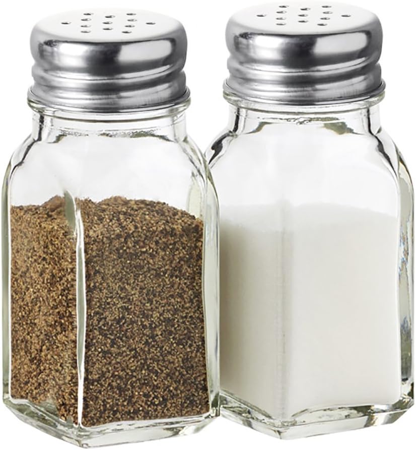 Salt and Pepper Shakers Set Clear Glass, Kitchen Gadgets Cooking Table V1258-DP02-B-911