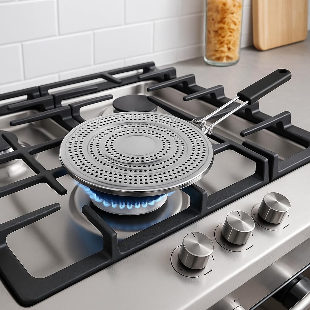 Heat Diffuser Plate for Gas & Electric Stove - Simmer Ring & Flame Reducer for Even Heat Distribution, Scorch V1258-DP02-B-913