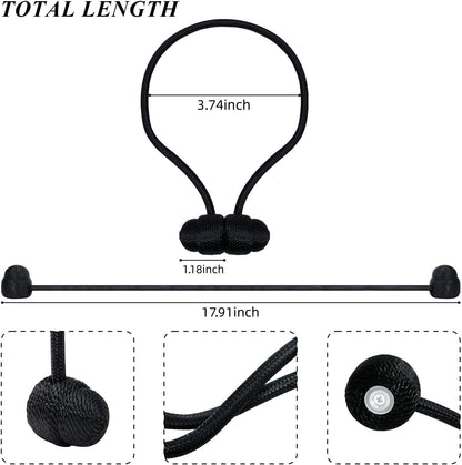 Black Magnetic Curtain Tiebacks - 4pcs Decorative Curtain Tie Backs, No Drill Closure Drapery Tiebacks V1258-DP02-B-917
