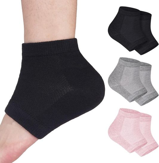 3 Pairs Moisturizing Heel Socks for Dry Cracked Feet, Gel Repair Moisture Spa Socks for Women Dry Cracked V1258-DP02-B-920