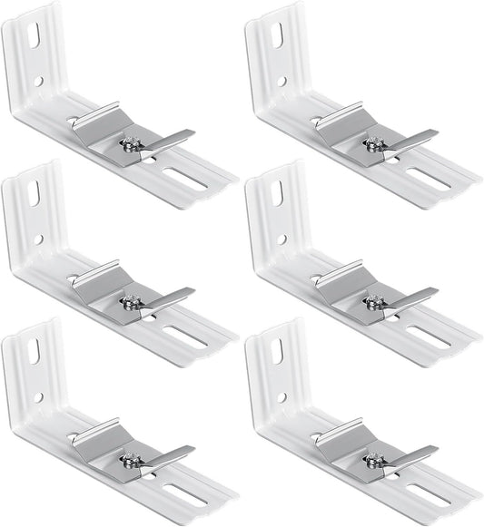 6 Pcs Vertical Blinds L Bracket Vertical Blind Wall Mount with Headrail 1-1/2" C Clamp Brackets 4" Outside V1258-DP02-B-922