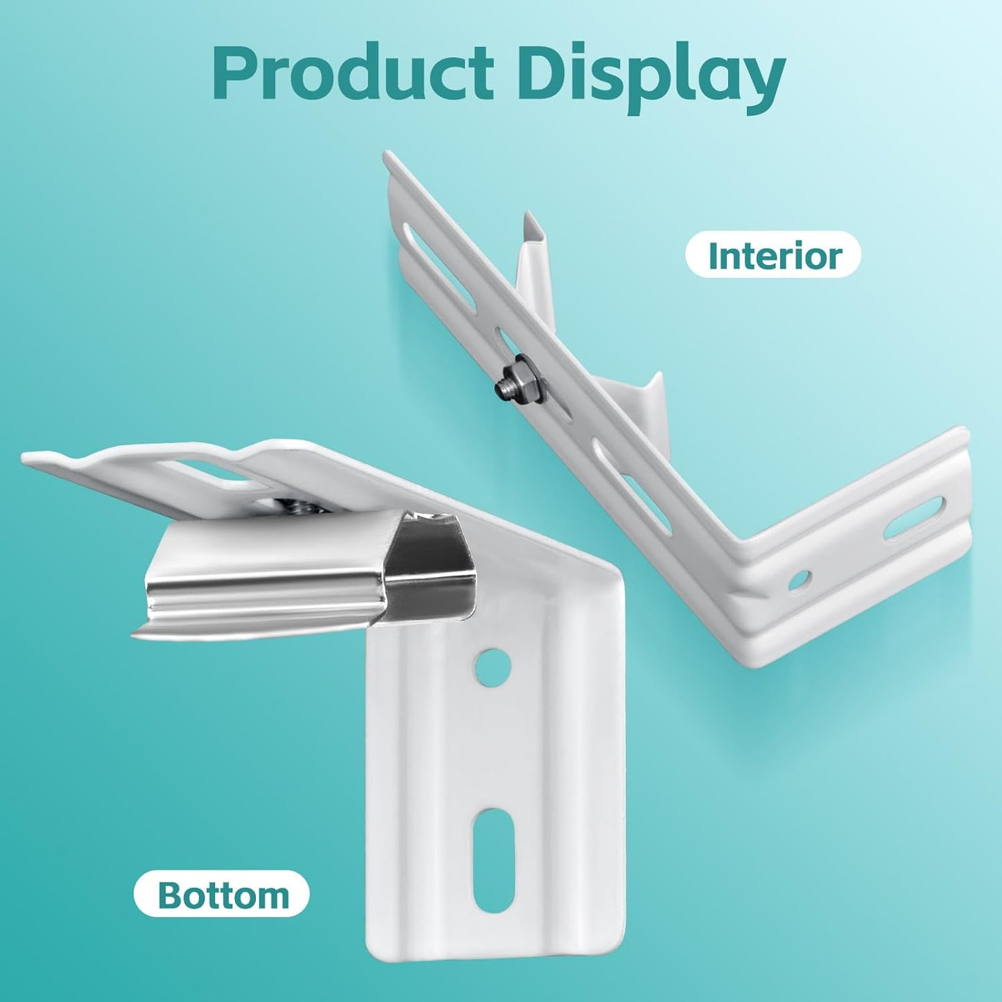 6 Pcs Vertical Blinds L Bracket Vertical Blind Wall Mount with Headrail 1-1/2" C Clamp Brackets 4" Outside V1258-DP02-B-922