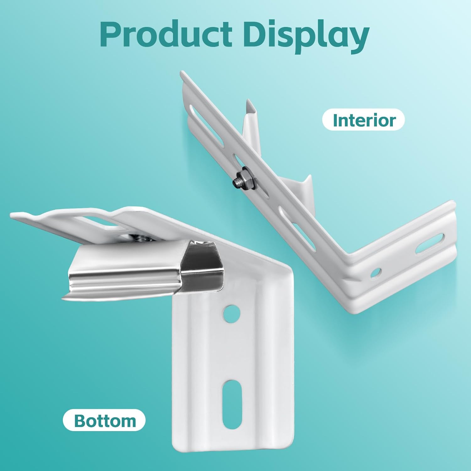 6 Pcs Vertical Blinds L Bracket Vertical Blind Wall Mount with Headrail 1-1/2" C Clamp Brackets 4" Outside V1258-DP02-B-922