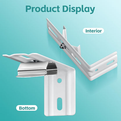 6 Pcs Vertical Blinds L Bracket Vertical Blind Wall Mount with Headrail 1-1/2" C Clamp Brackets 4" Outside V1258-DP02-B-922