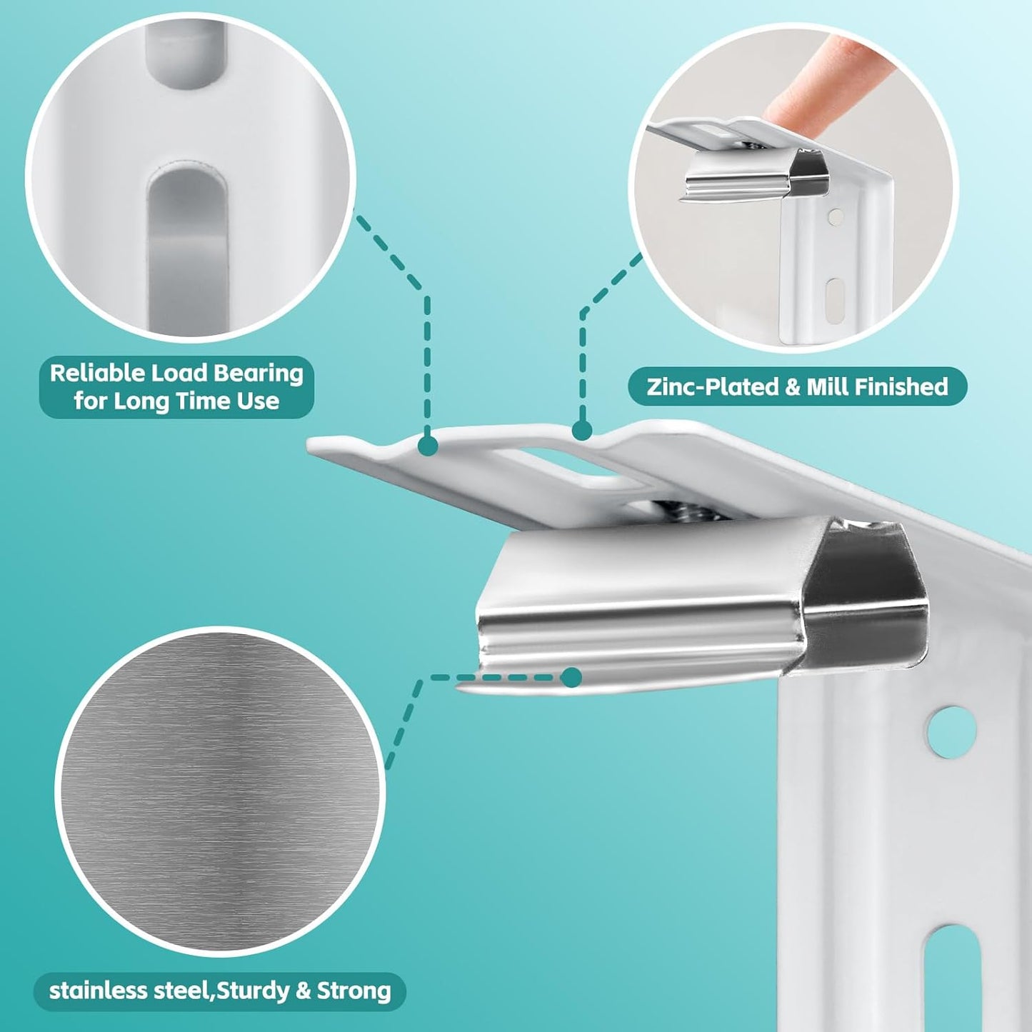 6 Pcs Vertical Blinds L Bracket Vertical Blind Wall Mount with Headrail 1-1/2" C Clamp Brackets 4" Outside V1258-DP02-B-922