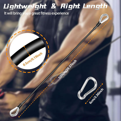 Cable Attachments for Gym, 2PCS Gym Cable Extension Compatible with Gym Accessories, Gym Cable Machine for V1258-DP02-B-923